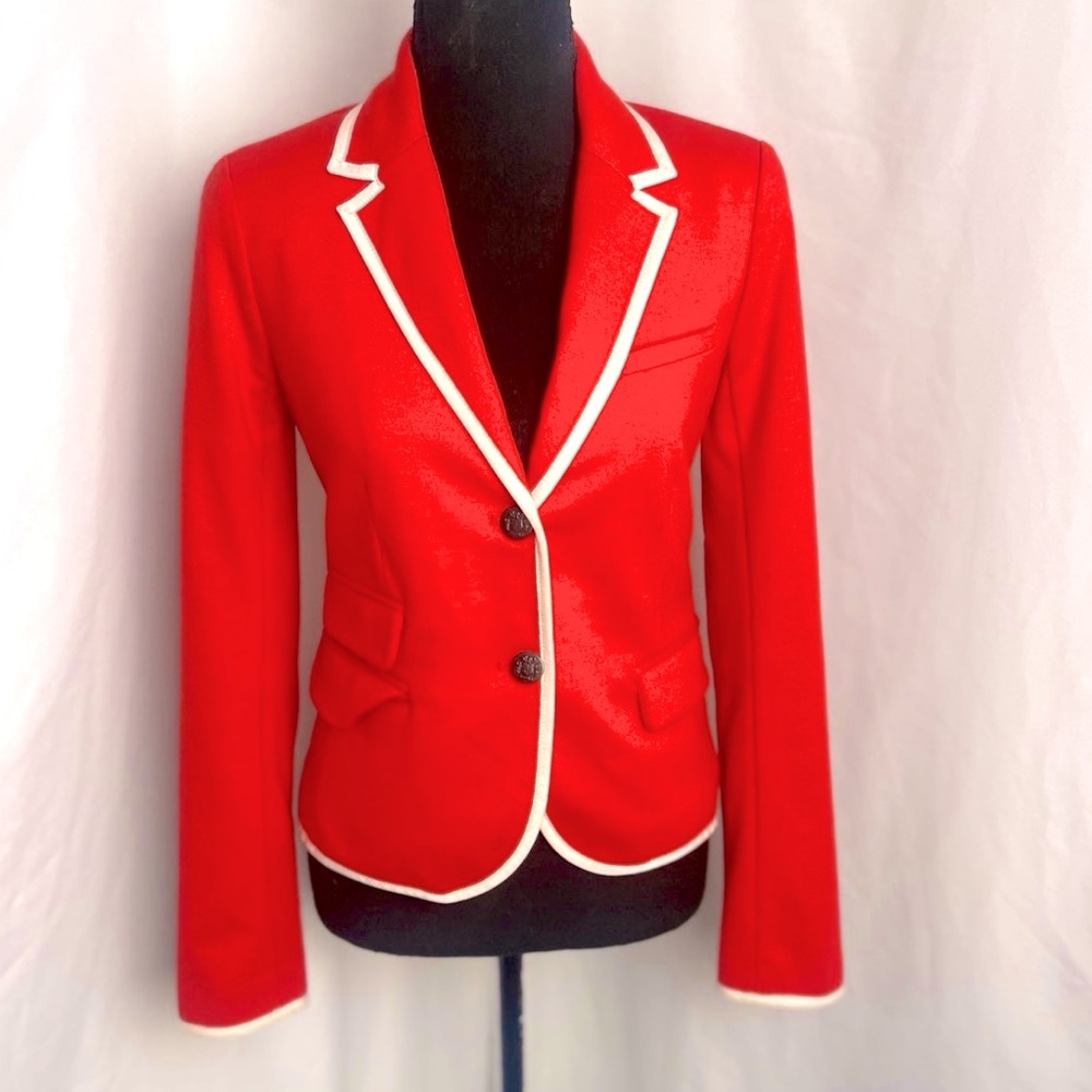 Vintage GAP “The Academy Blazer” in Vermilion w/ White Contrast Piping